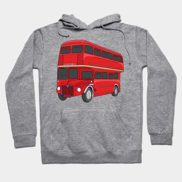 Double-decker bus cartoon illustration Hoodie by Cartoons of fun